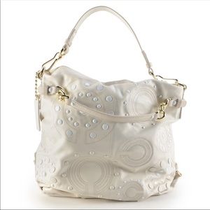 ⚠️SOLD⚠️ Coach Ivory Leather/embellished bag